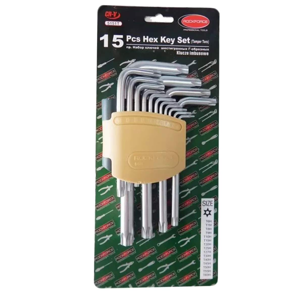 Набор ключей TORX Г-образных длинных с отверстием 15 пр.Rock FORCE RF-5151LT (26062) Набор ключей TORX Г-образных длинных с отверстием 15 пр.Rock FORCE RF-5151LT (26062)