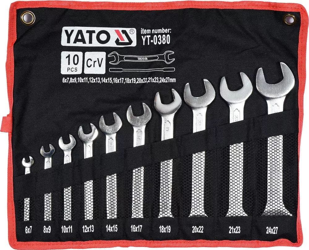 Набор ключей YATO CrV М6х7-24х27мм 10шт (YT-0380)