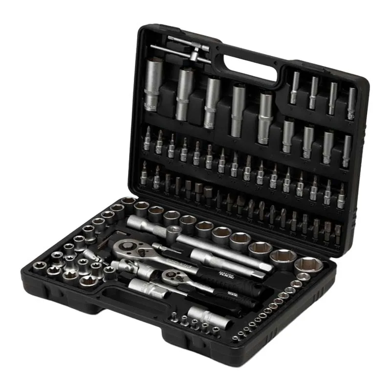 Набор насадок торцевых MASTERTOOL CrV 1/4” и 1/2” с трещоткой, 108шт в кейсе (78-7108)