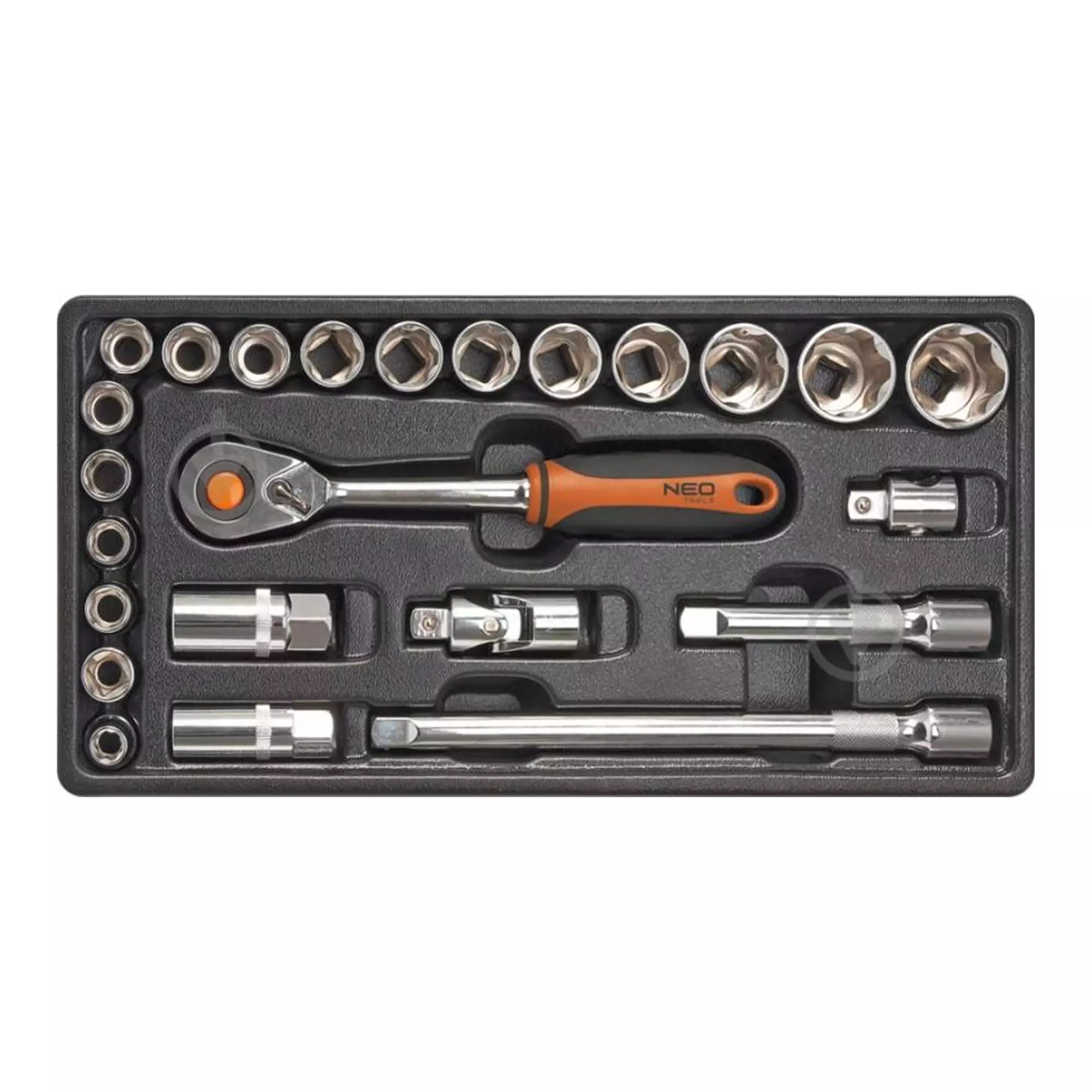 Набор сменных головок NEO TOOLS 1/2", 24 шт. (84-270) Набор сменных головок NEO TOOLS 1/2", 24 шт. (84-270)