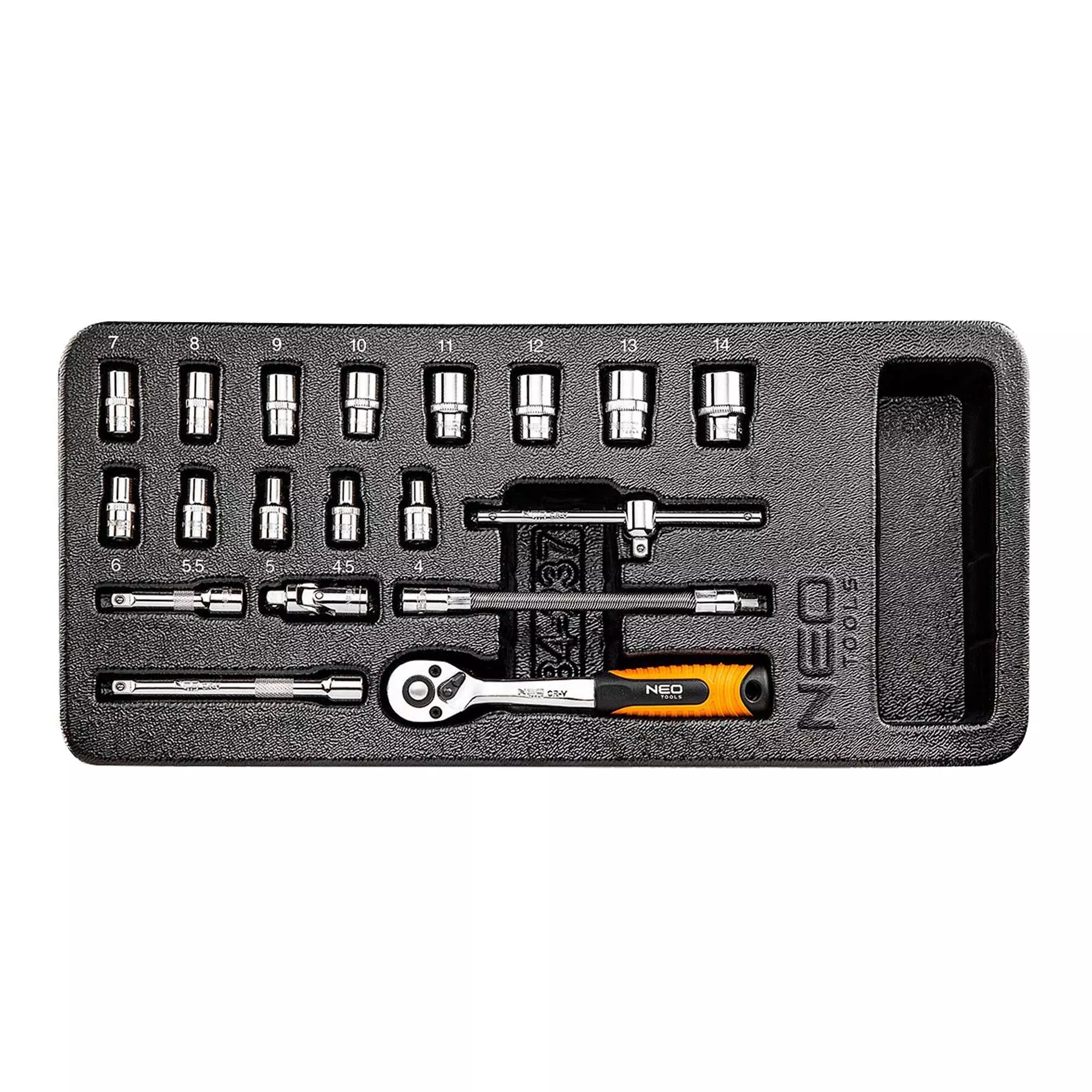 Набор сменных головок NEO TOOLS 1/4", 19шт. (84-237)