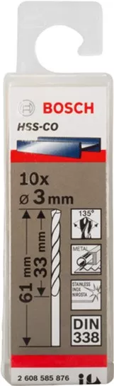 Набор сверл Bosch HSS-CO 3 мм 10 шт (2608585876)