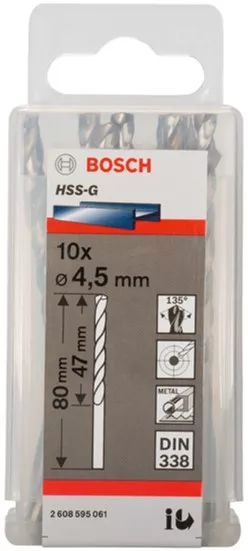 Набор сверл Bosch HSS-G 4.5 мм 10 шт (2608595061)