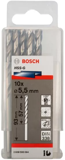 Набір свердел HSS-G 5.5 мм 10 шт (2608595064) Набір свердел HSS-G 5.5 мм 10 шт (2608595064)