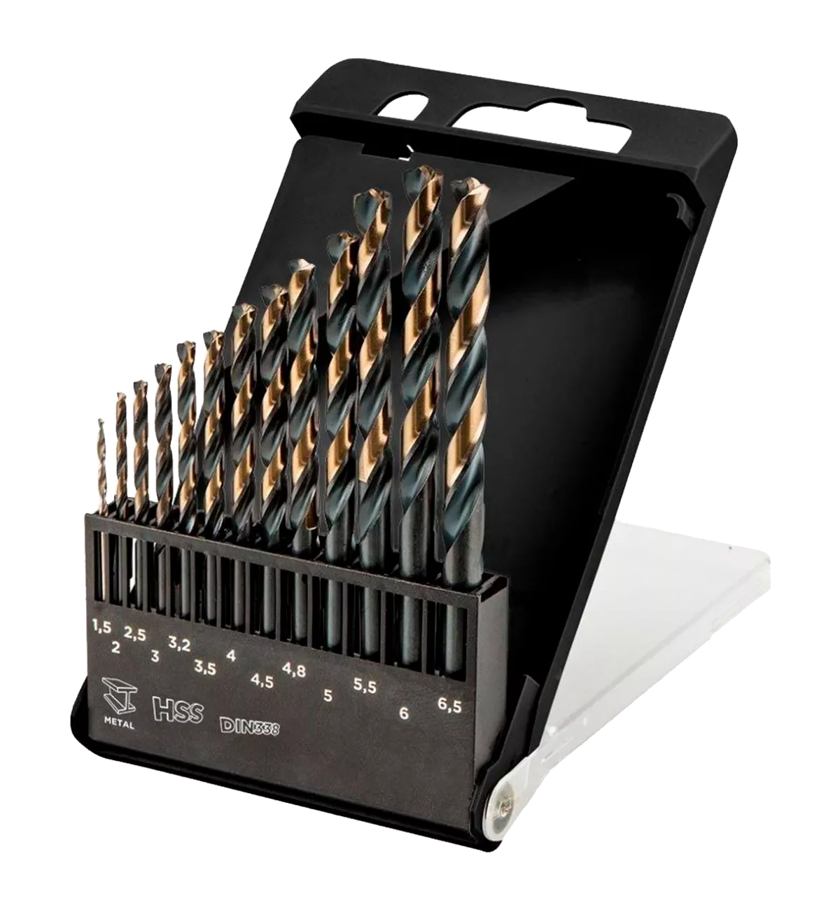 Набір свердел GRAPHITE Pro-Tec HSS-CNC, 124°, 13 шт. (55H088) Набір свердел GRAPHITE Pro-Tec HSS-CNC, 124°, 13 шт. (55H088)