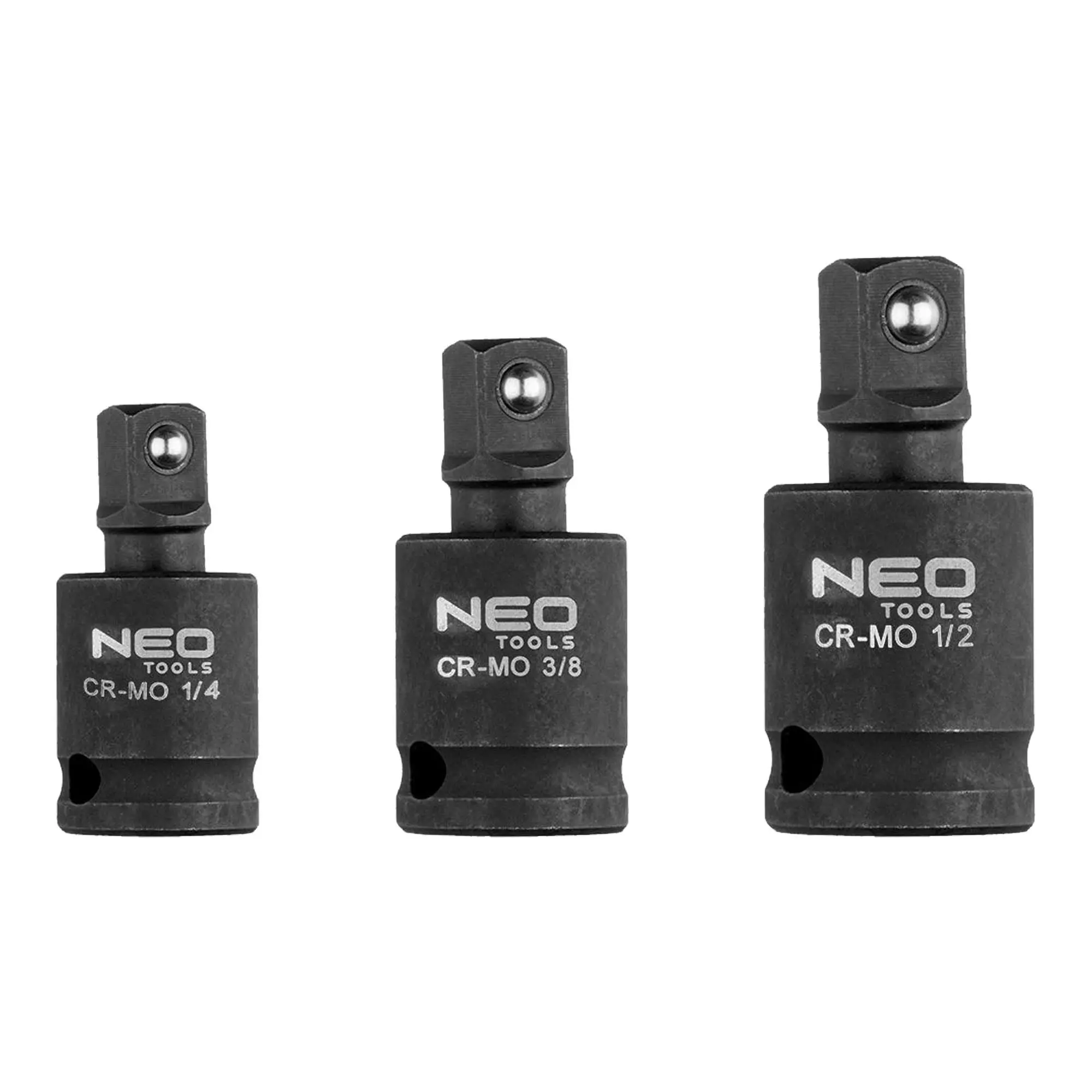 Набір ударних з'єднань NEO TOOLS 1/4", 3/8", 1/2" 3 шт (10-256) Набір ударних з'єднань NEO TOOLS 1/4", 3/8", 1/2" 3 шт (10-256)