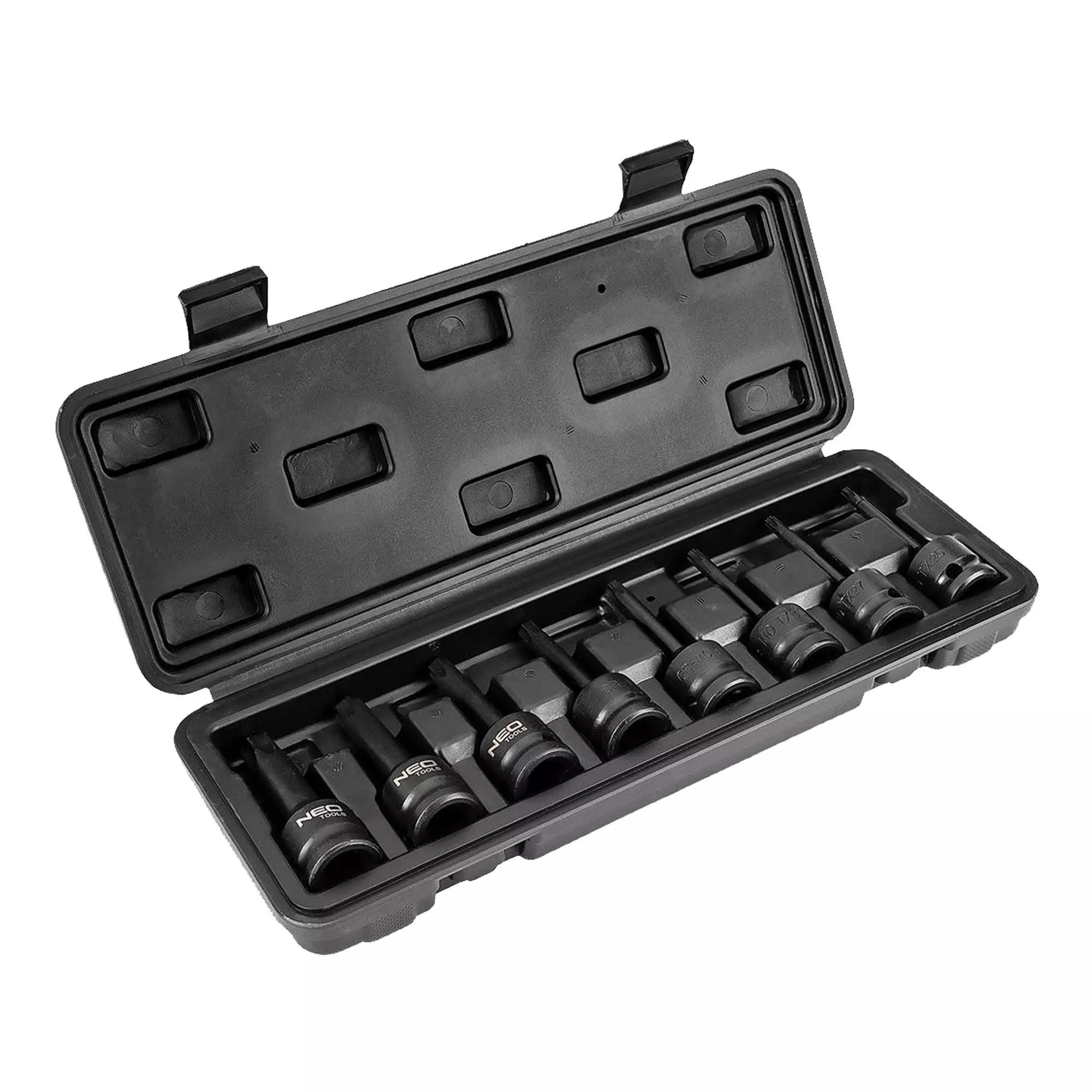 Набір ударних торцевих ключів NEO TOOLS Torx 1/2" 9 шт (08-712) Набір ударних торцевих ключів NEO TOOLS Torx 1/2" 9 шт (08-712)