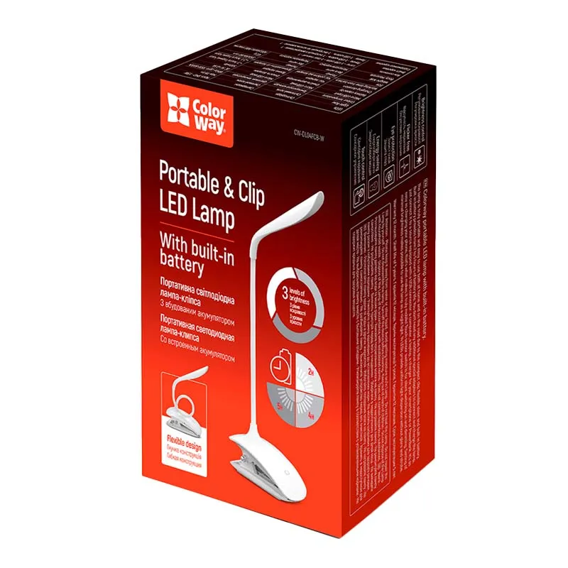Настольная лампа LED ColorWay Flexible & Clip White (CW-DL04FCB-W) Настольная лампа LED ColorWay Flexible & Clip White (CW-DL04FCB-W)