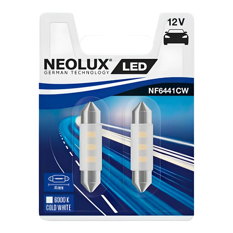 Лампа Neolux C5W 12V 0.5W 2шт NF6441CW-02B