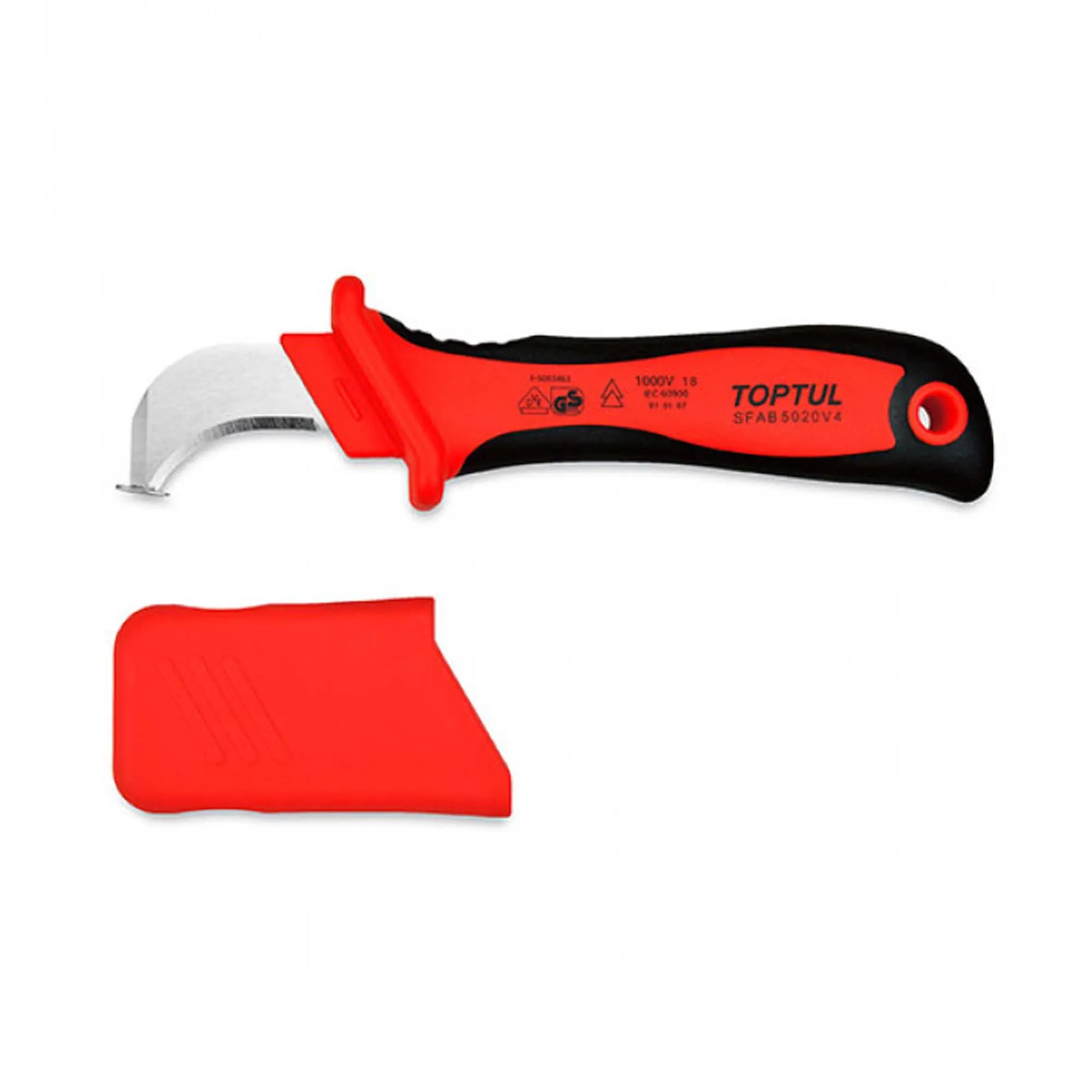 Нож кабельный изолированный Toptul с загнутым лезвием (SFAB5020V4)