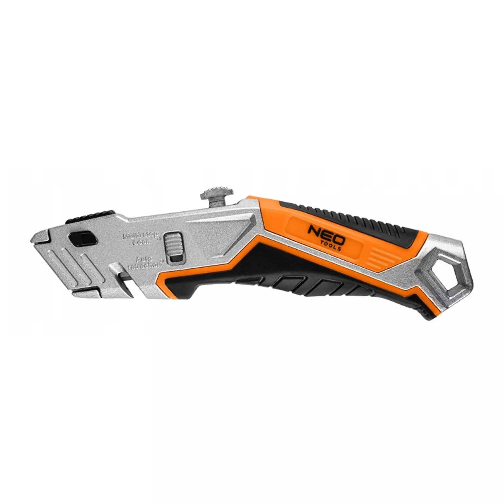 Нож NEO TOOLS с трапециевидным лезвием, 1+5 лезвий (63-706) Нож NEO TOOLS с трапециевидным лезвием, 1+5 лезвий (63-706)