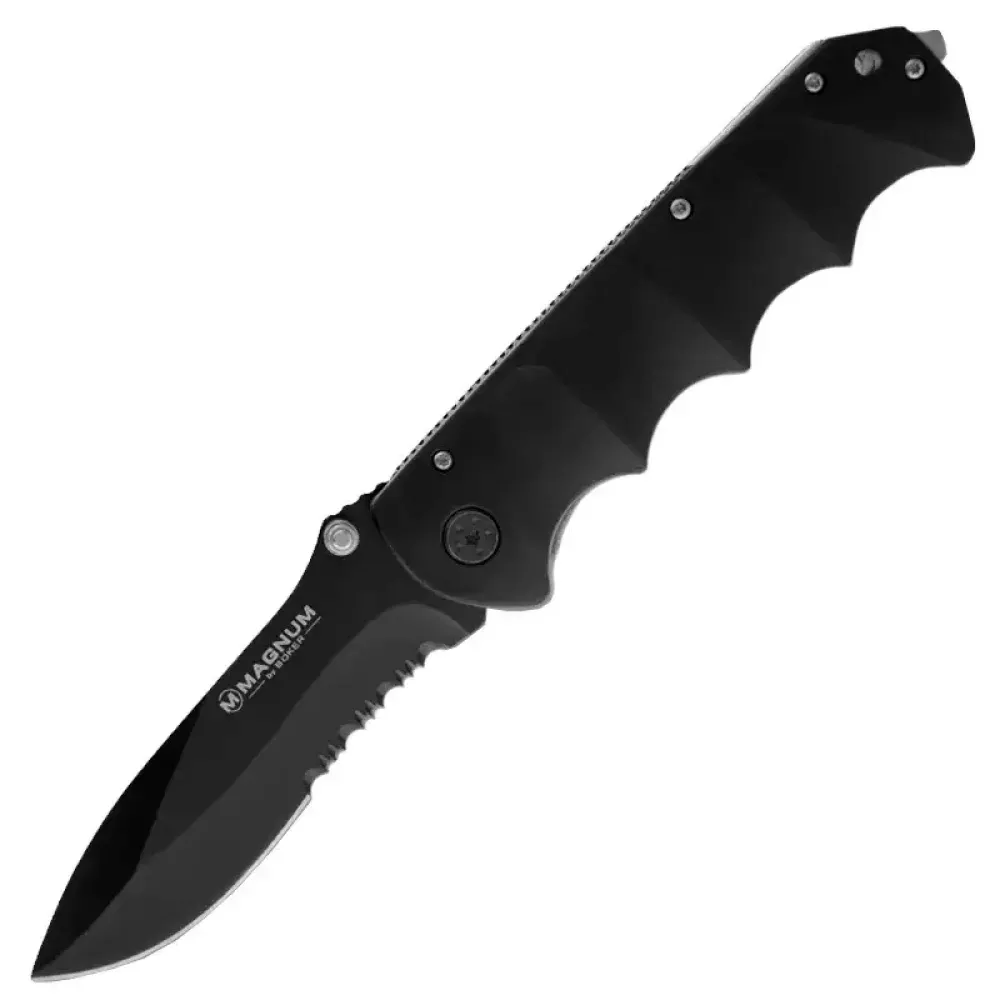 Ніж складний Boker Magnum Black Spear полусеррейтор (довжина: 230мм, лезо: 100мм, чорне), чорний (227-1021) Ніж складний Boker Magnum Black Spear полусеррейтор (довжина: 230мм, лезо: 100мм, чорне), чорний (227-1021)