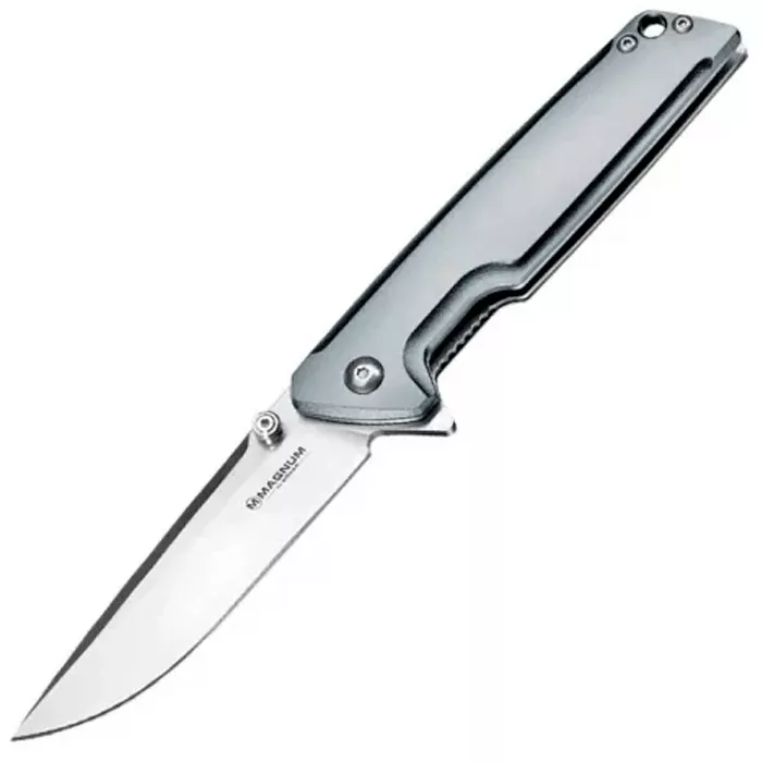 Ніж складаний Boker Magnum Straight Brother Aluminium (довжина: 207мм, лезо: 90мм), сталевий (227-1154) Ніж складаний Boker Magnum Straight Brother Aluminium (довжина: 207мм, лезо: 90мм), сталевий (227-1154)