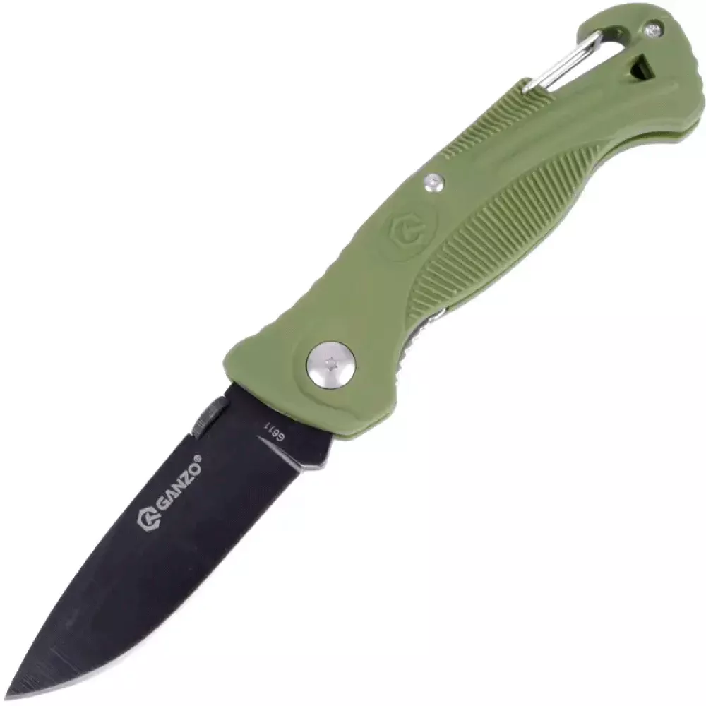 Ніж складний Ganzo G611 + свисток (довжина: 190мм, лезо: 75мм), хакі (16-1024-khaki) Ніж складний Ganzo G611 + свисток (довжина: 190мм, лезо: 75мм), хакі (16-1024-khaki)