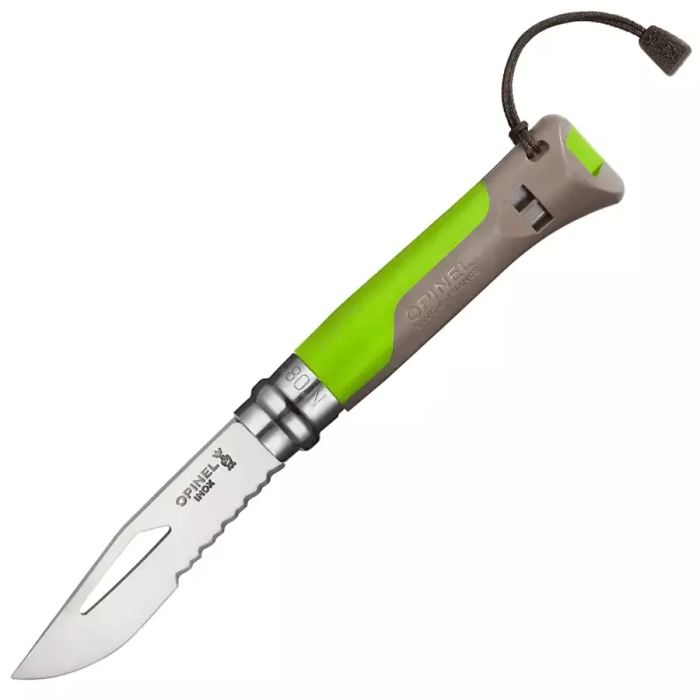 Ніж складний Opinel №8 Outdoor полусеррейтор (довжина: 190мм, лезо: 85мм), зелений/коричневий (232-1043_green-brown) Ніж складний Opinel №8 Outdoor полусеррейтор (довжина: 190мм, лезо: 85мм), зелений/коричневий (232-1043_green-brown)