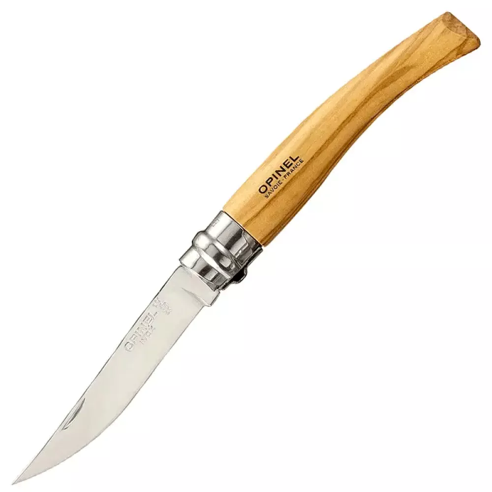 Ніж складний Opinel 8 VRI Effiles (довжина: 190мм, лезо: 80мм), дерево оливкове (232-1032_olive) Ніж складний Opinel 8 VRI Effiles (довжина: 190мм, лезо: 80мм), дерево оливкове (232-1032_olive)