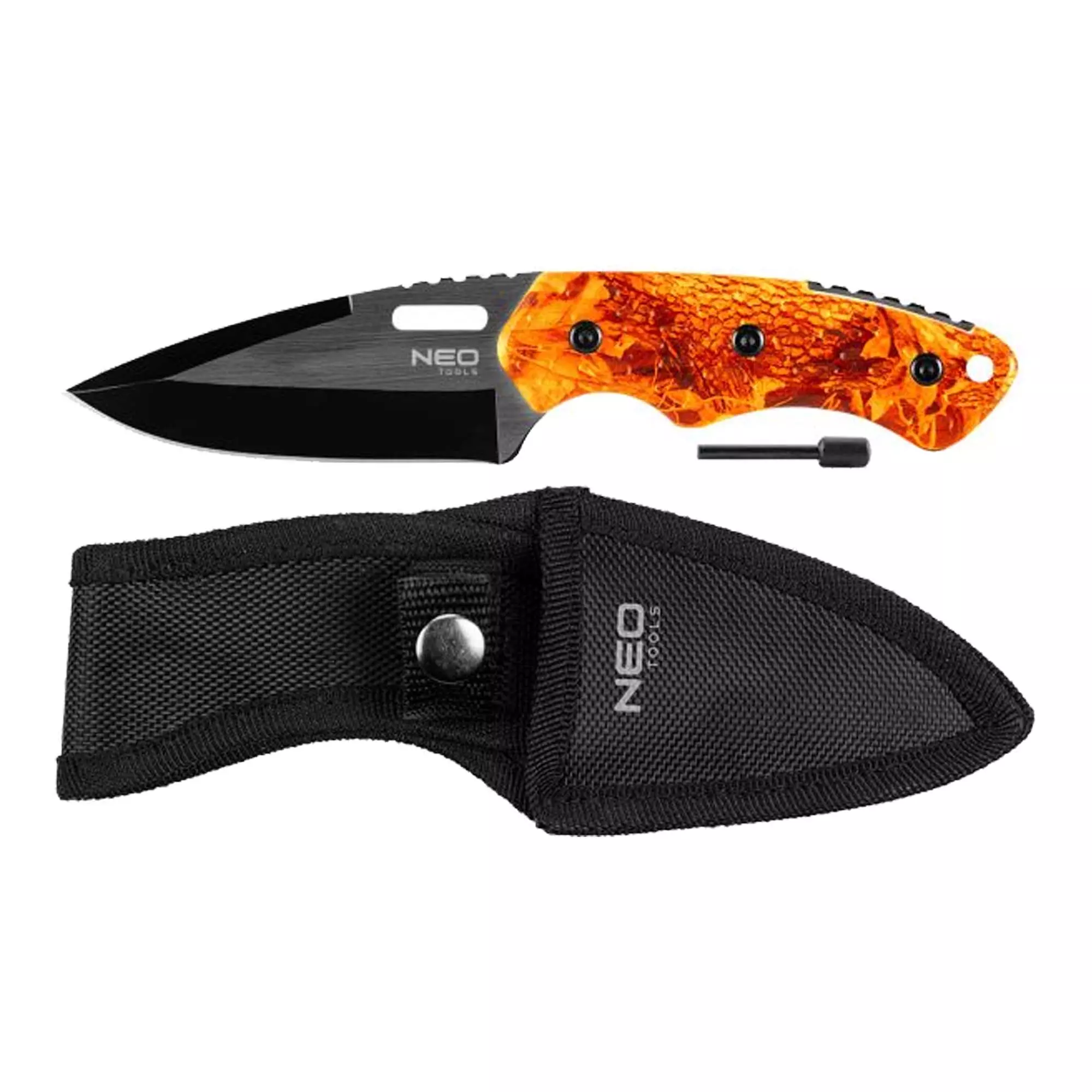 Нож тактический NEO TOOLS, 20 см + трут (63-109)