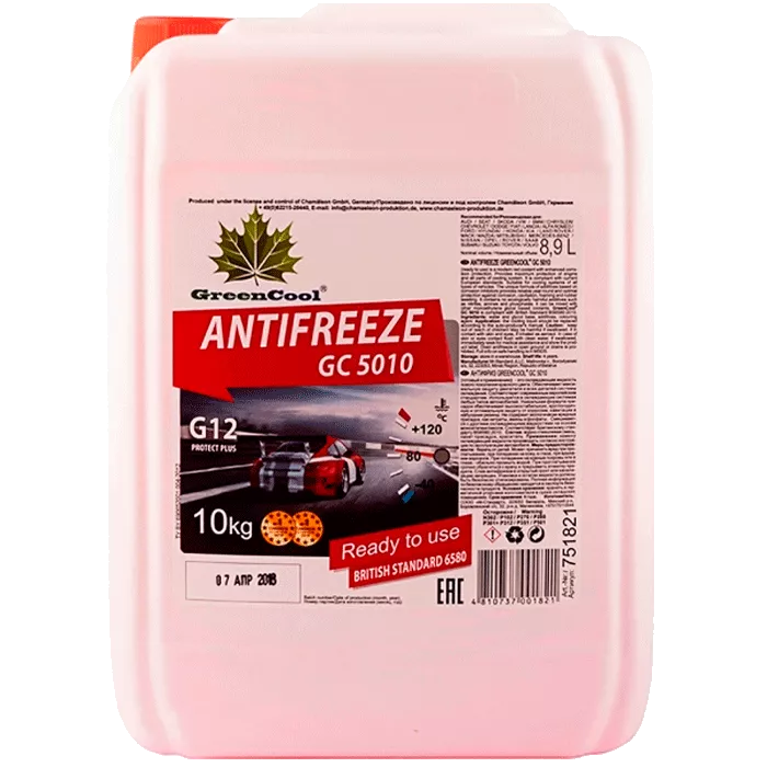 Антифриз Green Cool GC5010 G12 -40°C красный 10л (751821) Антифриз Green Cool GC5010 G12 -40°C красный 10л (751821)