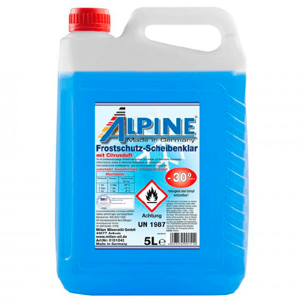 Омыватель стекла Alpine Frostschutz Scheibenklar -30°C 5л
