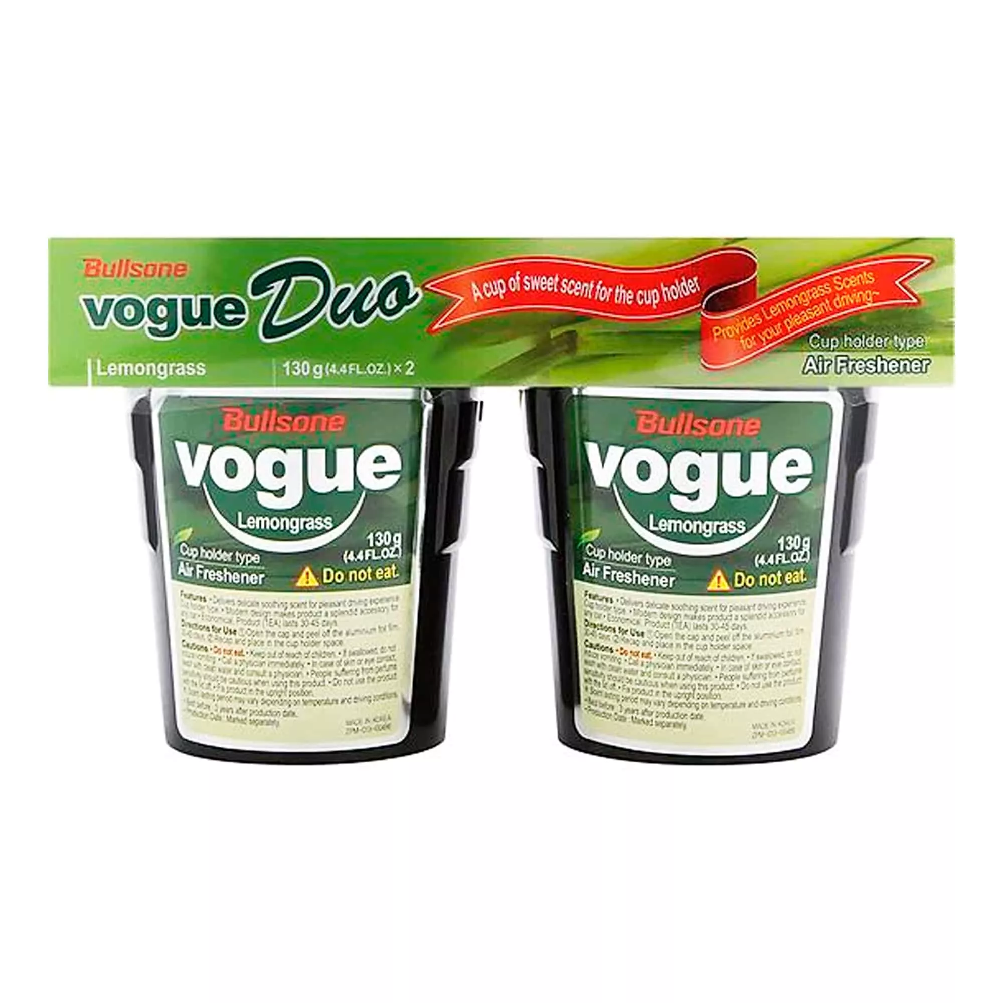 Освежитель воздуха Bullsone Vogue Duo - Lemongrass 130г x 2шт (402257)