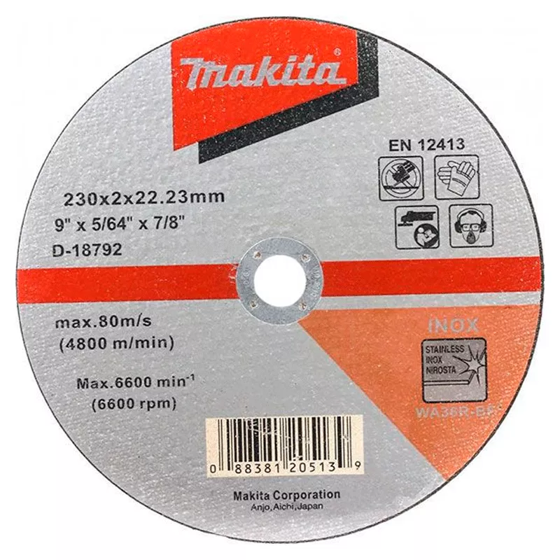 Відрізний диск з нержавіючої сталі Makita 230 мм (D-18792) Відрізний диск з нержавіючої сталі Makita 230 мм (D-18792)