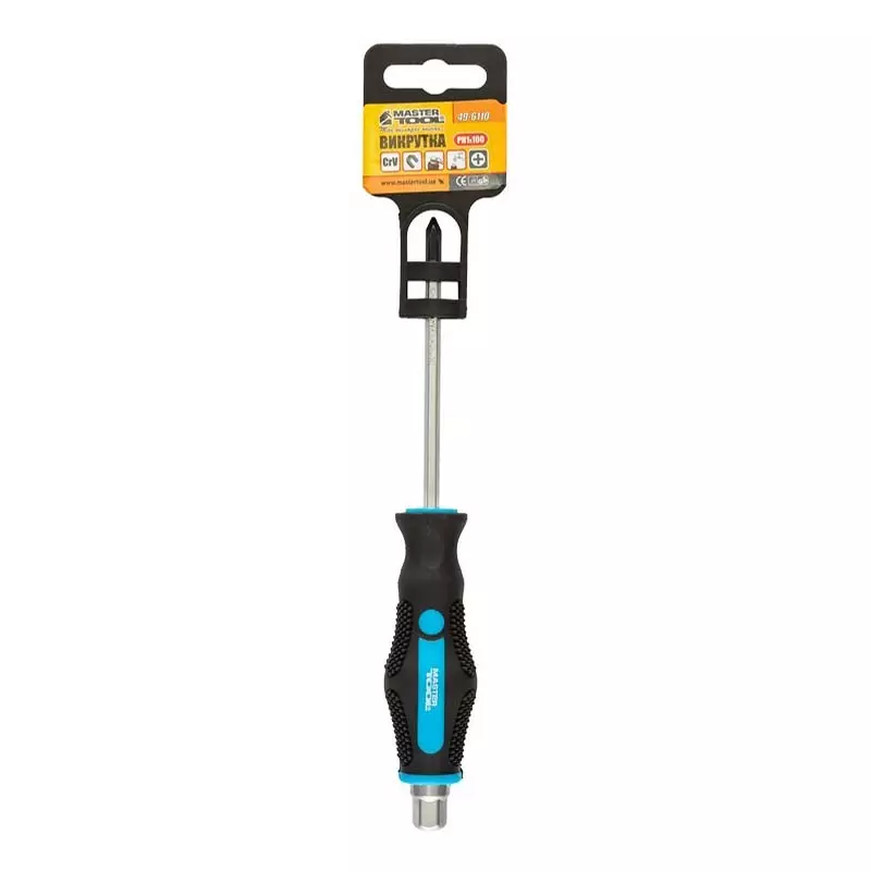 Отвертка ударная Master Tool крестовая магнитная EXTERNAL HEX PH1*100 мм ручка с TPR покрытием (49-6110) Отвертка ударная Master Tool крестовая магнитная EXTERNAL HEX PH1*100 мм ручка с TPR покрытием (49-6110)