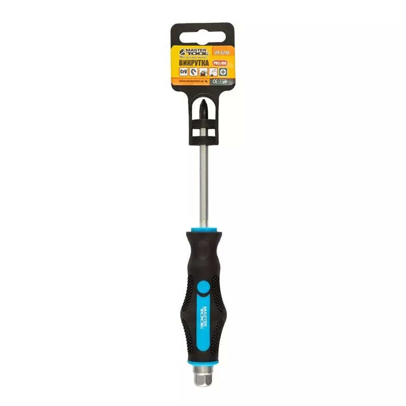 Отвертка ударная Master Tool крестовая магнитная EXTERNAL HEX PH2*100 мм ручка с TPR покрытием (49-6210) Отвертка ударная Master Tool крестовая магнитная EXTERNAL HEX PH2*100 мм ручка с TPR покрытием (49-6210)