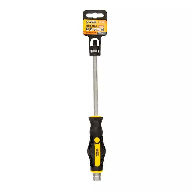 Отвертка ударная Master Tool шлицевая магнитная EXTERNAL HEX SL8*150 мм ручка с TPR покрытием (49-6815) Отвертка ударная Master Tool шлицевая магнитная EXTERNAL HEX SL8*150 мм ручка с TPR покрытием (49-6815)