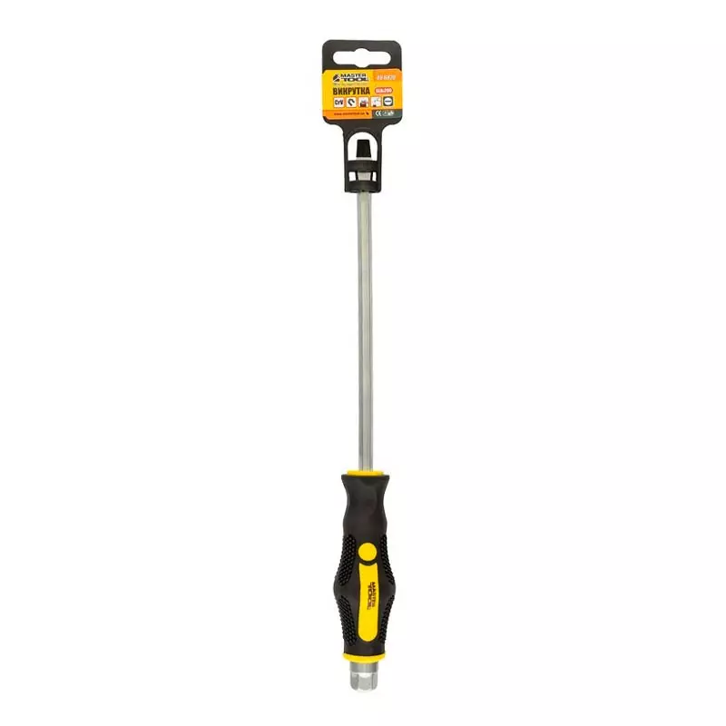 Викрутка ударна Master Tool шліцьова магнітна EXTERNAL HEX SL8*200 мм ручка з TPR покриттям (49-6820) Викрутка ударна Master Tool шліцьова магнітна EXTERNAL HEX SL8*200 мм ручка з TPR покриттям (49-6820)