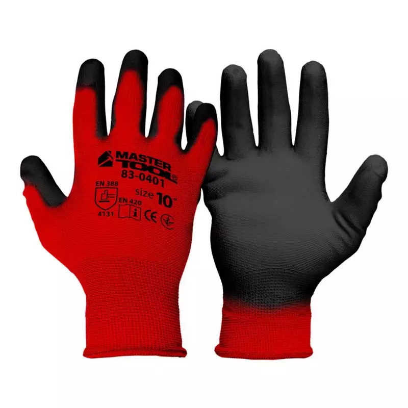 Перчатки Master Tool трикотажные красно-черные 12 пар (83-0401doz)