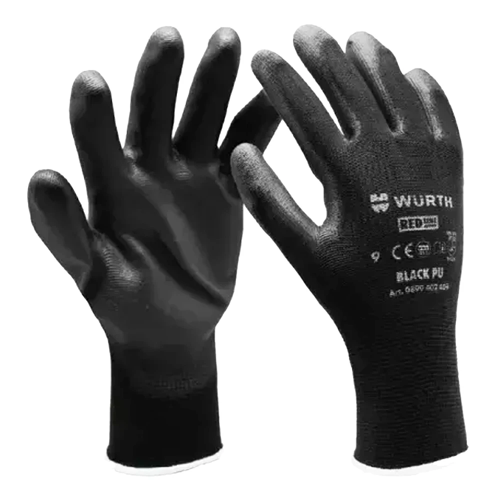 Перчатки защитные Wurth Black PU размер 7 (0899402407)