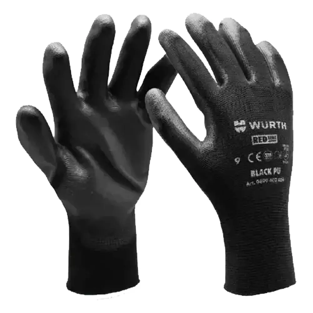 Перчатки защитные Wurth Black PU размер 9 (0899402409)