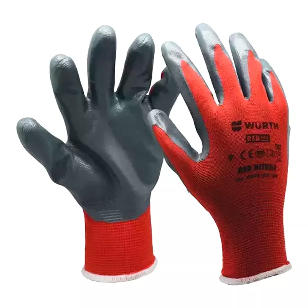 Перчатки защитные Wurth Red Nitrile размер 9 (0899403109)