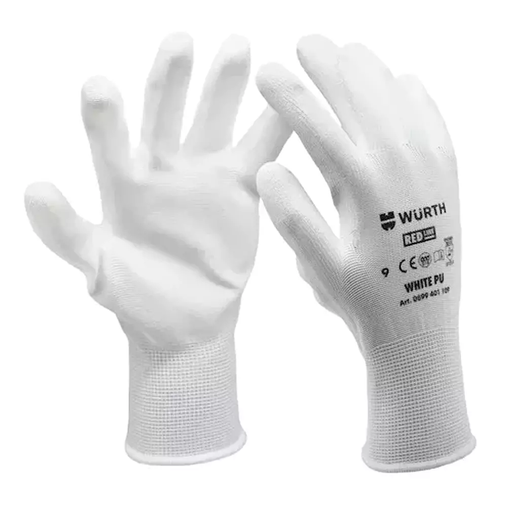 Перчатки защитные Wurth White PU размер 10 (0899401110)