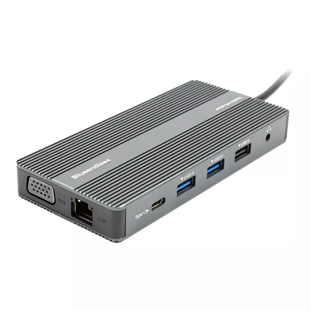Перехідник Blueendless USB Type-C - 2xHDMI, VGA, LAN, 3xUSB Type-A, SD, TF, USB Type-C PD100W, Aux (CA913886) Перехідник Blueendless USB Type-C - 2xHDMI, VGA, LAN, 3xUSB Type-A, SD, TF, USB Type-C PD100W, Aux (CA913886)