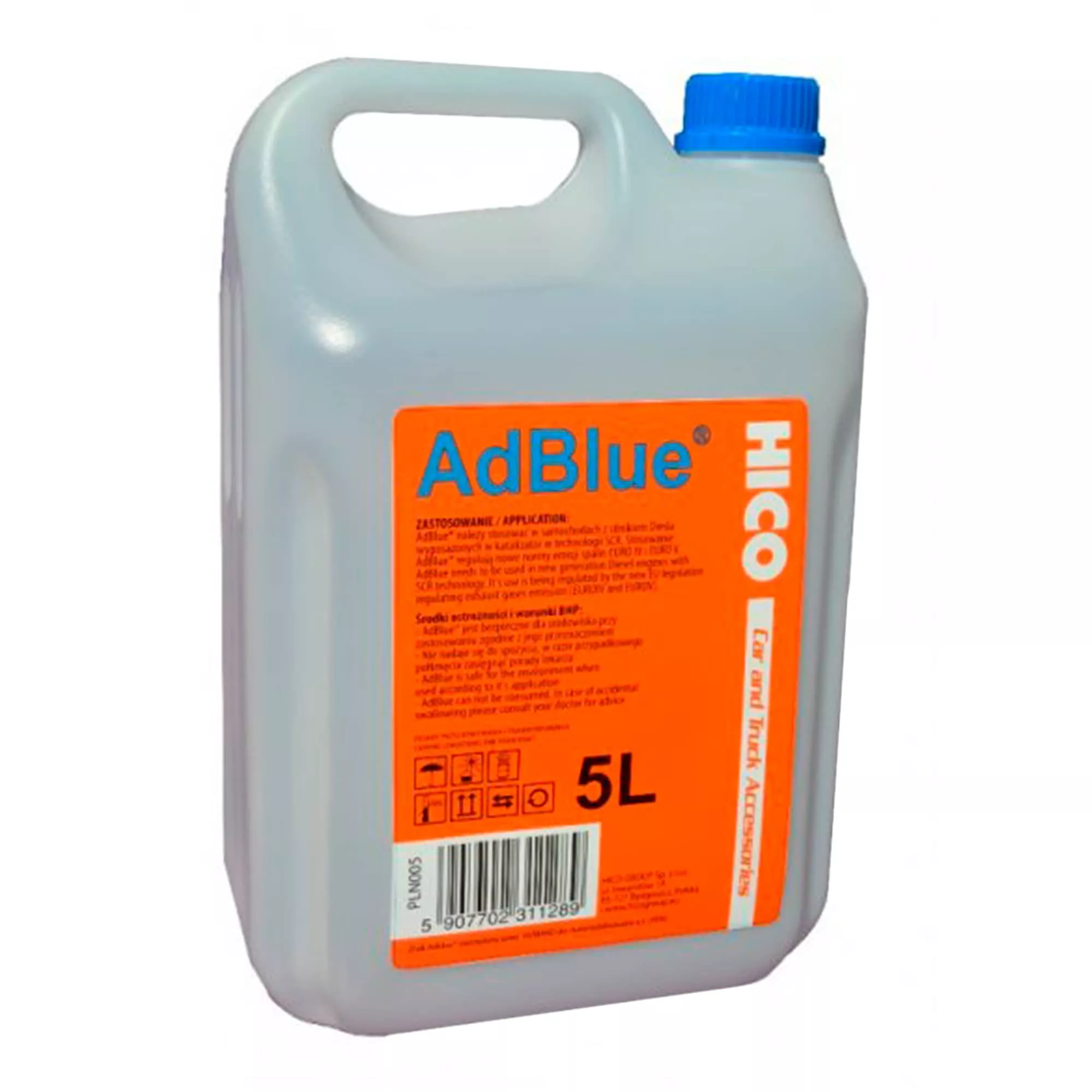 Рідина AdBlue Borg Hico для зниження викидів оксидів азоту 5л  (AD BLUE M 5L +L)