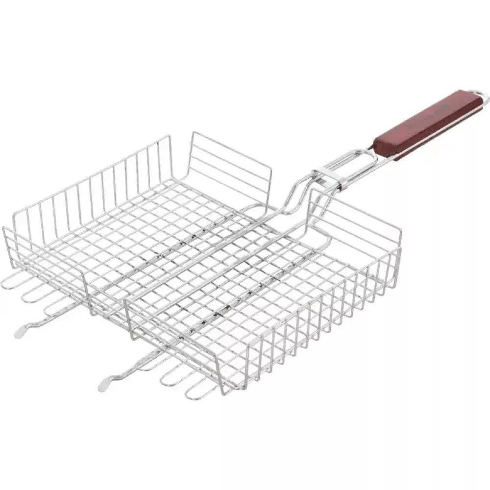Решетка для гриля двойная GRILL ME BQ-020 (30х26х6см), хромированная (146-1003) Решетка для гриля двойная GRILL ME BQ-020 (30х26х6см), хромированная (146-1003)