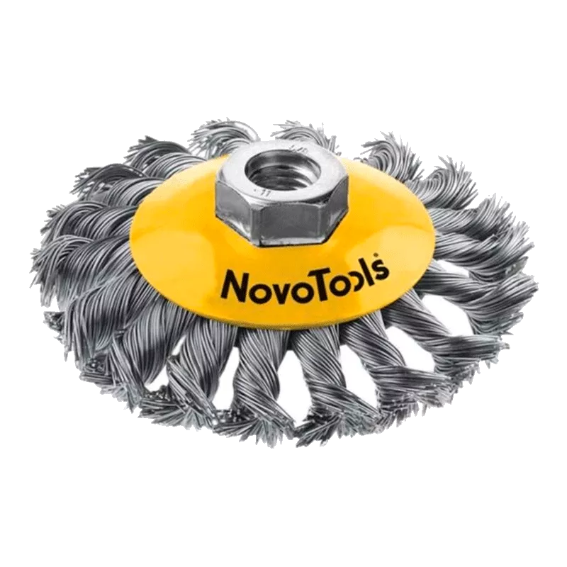Щетка конусная NovoTools плетеная сталь 115 мм (NTBWBB11514ST) (132947)
