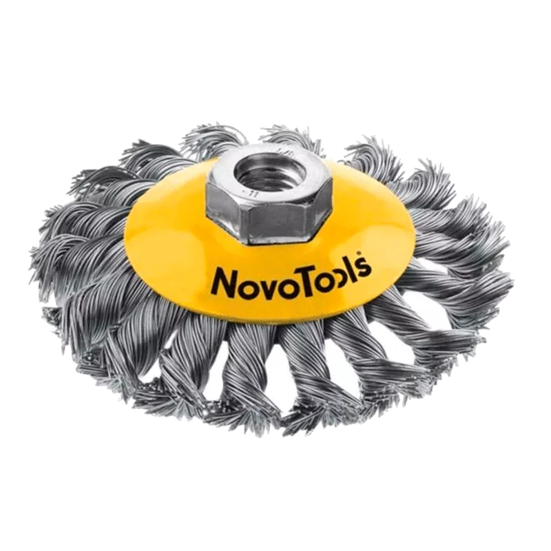 Щетка конусная NovoTools плетеная сталь 125 мм (NTBWBB12514ST) (132954)