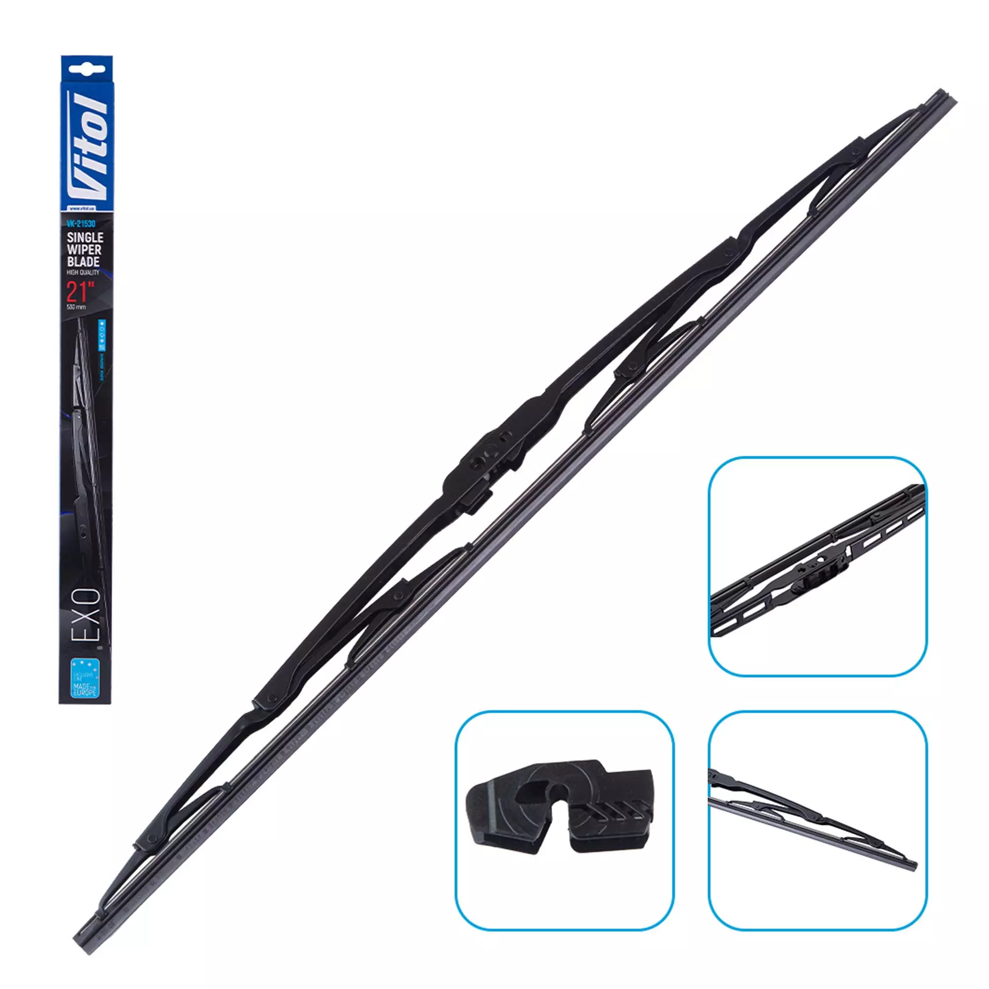 Щетка стеклоочистителя каркасная VITOL EXO 21" (530 мм) (VK-21530)