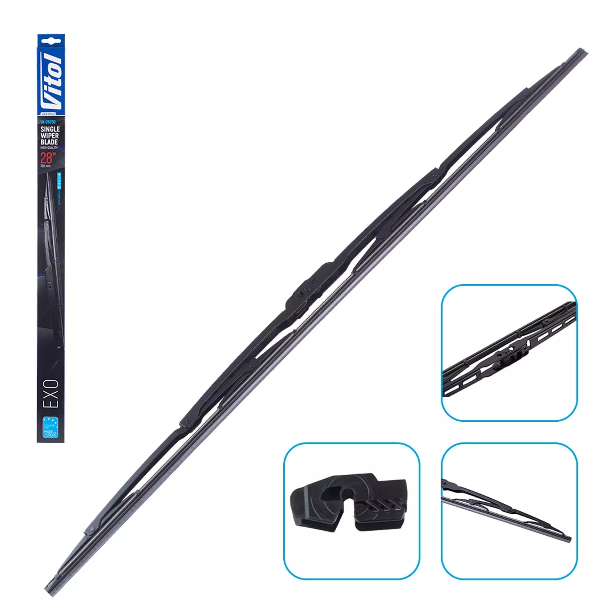 Щетка стеклоочистителя каркасная VITOL EXO 28" (700 мм) (VK-28700)