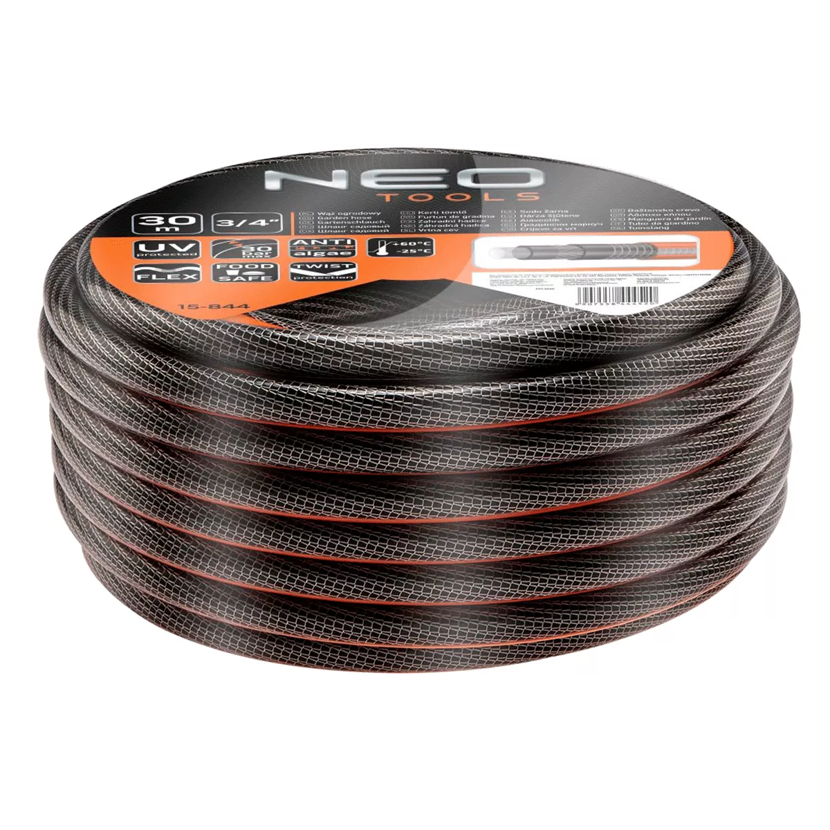 Шланг NEO садовый 30м, 3/4, 6-слой. Professional, -25°/+60°C (15-844) Шланг NEO садовый 30м, 3/4, 6-слой. Professional, -25°/+60°C (15-844)