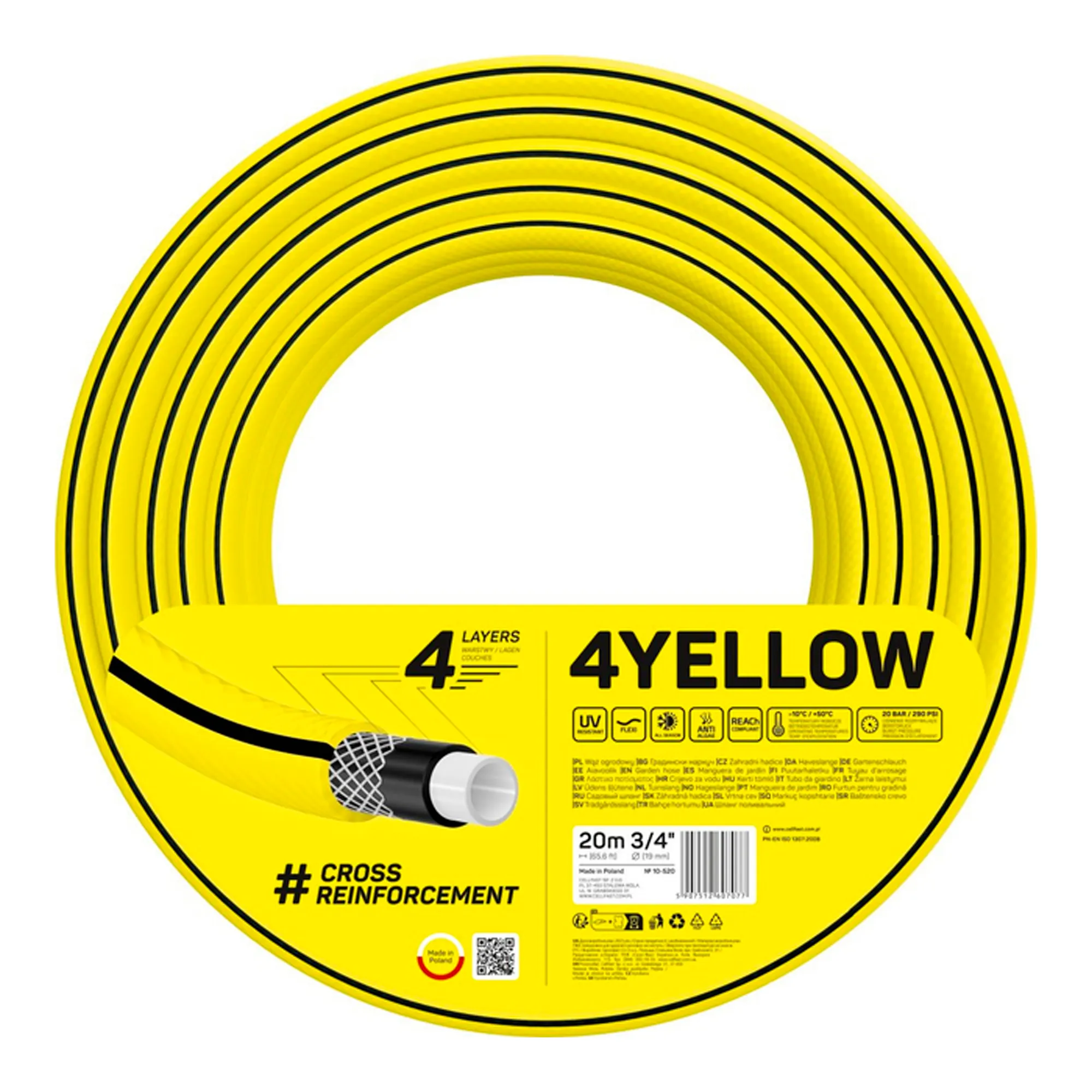 Шланг садовый Cellfast 4YELLOW 3/4» 20м 4 слоя до 20бар (10-520) Шланг садовый Cellfast 4YELLOW 3/4» 20м 4 слоя до 20бар (10-520)