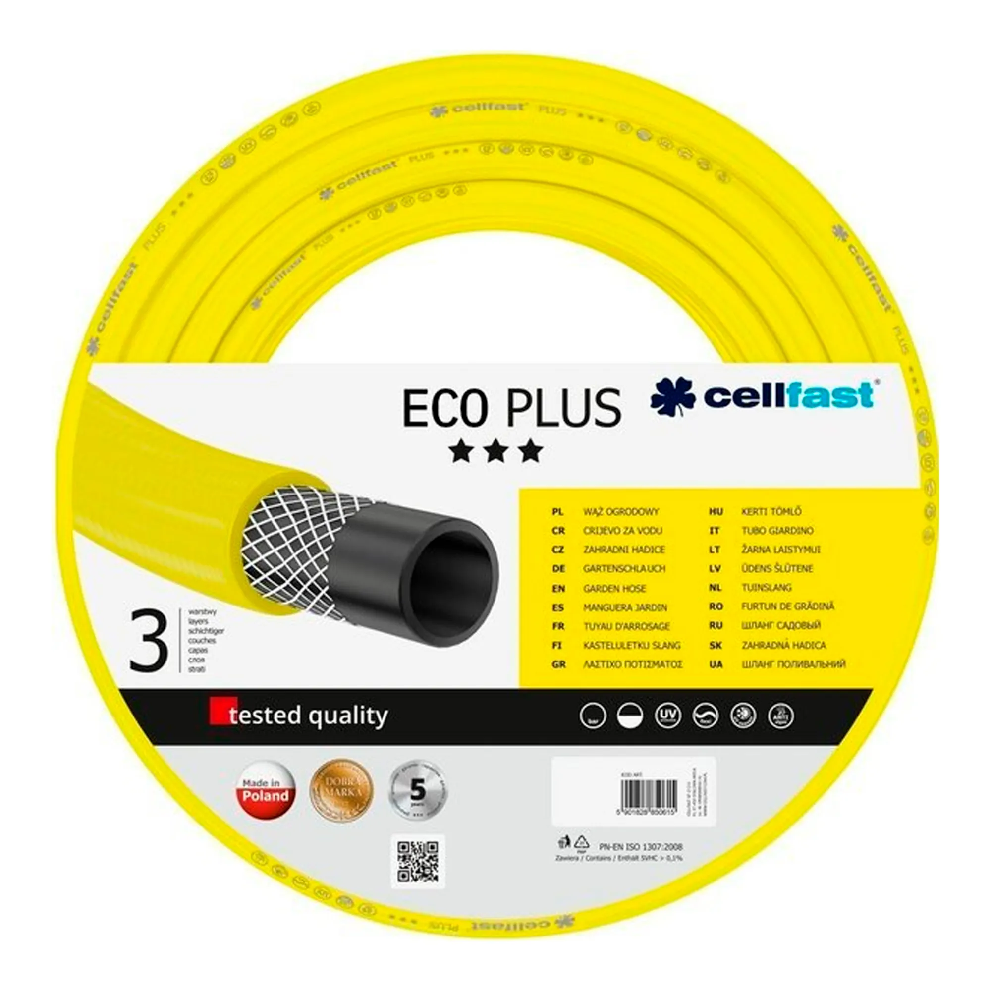 Шланг садовый Cellfast ECO PLUS 3/4» 20м 3 слоя до 20бар (12-170) Шланг садовый Cellfast ECO PLUS 3/4» 20м 3 слоя до 20бар (12-170)