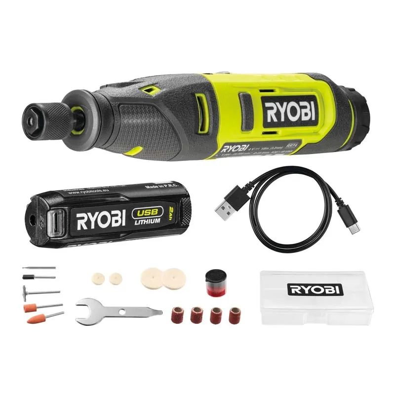 Шлифмашина прямая Ryobi RRT4-120GA15 4В USB (5133005634) Шлифмашина прямая Ryobi RRT4-120GA15 4В USB (5133005634)