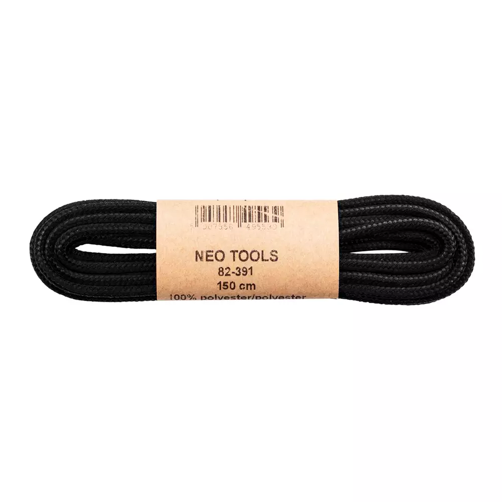 Шнурки для рабочей обуви NEO TOOLS 150 см, черные (82-391) Шнурки для рабочей обуви NEO TOOLS 150 см, черные (82-391)