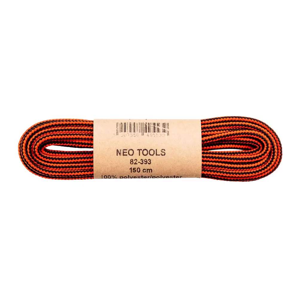 Шнурки для робочого взуття NEO TOOLS 150 см, помаранчеві та чорні (82-393) Шнурки для робочого взуття NEO TOOLS 150 см, помаранчеві та чорні (82-393)