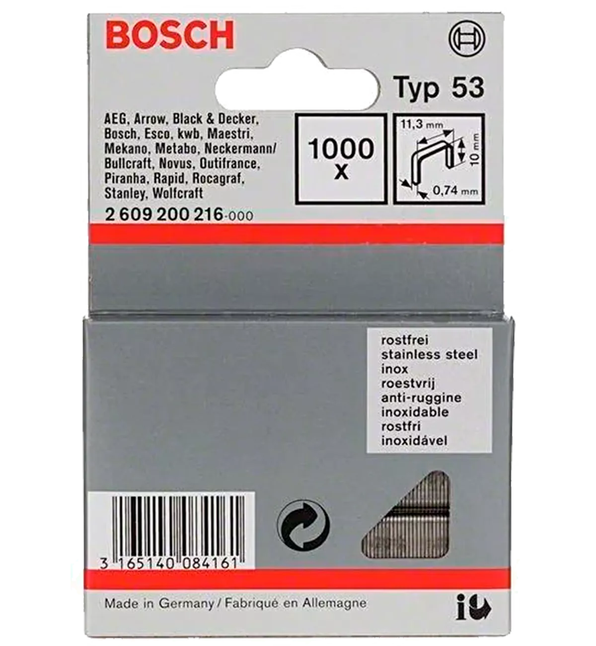 Скобы Bosch  T55, 23 мм (1609200374)