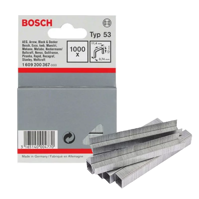 Скоби для степлера Bosch тип 53 12 мм 1000 шт (1609200367) Скоби для степлера Bosch тип 53 12 мм 1000 шт (1609200367)