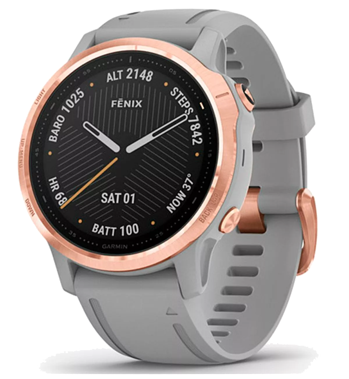 Смарт-годинник Garmin Fenix ​​6S Sapphire Rose Goldtone with Powder Gray Band (010-02159-21)